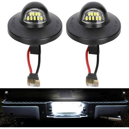 LED License Plate Light Tag Lights Assembly Compatible with Ford F150 F250 F350 F450 F550 Superduty Ranger Explorer Bronco Excursion Expedition,6000K White, 2PCS (Black)