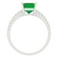 thumbnail image 4 of 2.7ct asscher cut green emerald 14k white gold Bridal Wedding Engagement Promise Anniversary Ring for Women size 7.75, 4 of 7