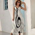 thumbnail image 5 of Musical Notes Sleeveless Dress Dresses Women Summer Evening Dresses Ladies Bohemia Long Dresses, 5 of 9