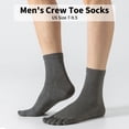 thumbnail image 4 of Yawlsow 6 Pairs Mens Toe Socks Crew Cotton Five Finger Socks for Athletic Running, 4 of 8