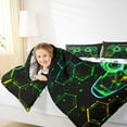 thumbnail image 4 of Homewish Modern Fashion Gamepad Bedding Comforter Set for Kids, Glitter Stars Print Twin Comforter Sets, Neon Gradient Honeycomb Reversible Bedding Set, Microfiber Bedroom Decor, 2-Piece, 4 of 8