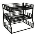 thumbnail image 5 of Generic Full/Full XL over Full/Full XL over Queen Triple Bunk Bed - Heavy-Duty Metal Frame with Safety Guardrails & Noise-Reduced Design for Space-Saving Shared Bedrooms, Black, 5 of 9