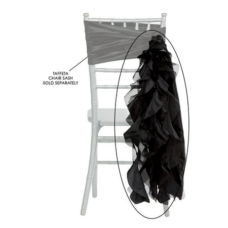 Black 5 Strand Curly Willow Chair Sash Material: Taffeta & Organza Approx. 29