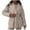Beige, variant on Bixock Women Outerwear Fall and Winter Fashion Solid Color Notched Lapel Heavy Weight Tie Waist Long Sleeve Quilted Jacket