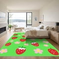 thumbnail image 3 of ODIKA 3'x5' Machine Washable Non-Slip Area Rug, Kawaii Bright Green High Traffic Rug with Pad, Green, 1022932, 3 of 8