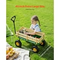 thumbnail image 4 of VEVOR Pull-Along Wagon for Kids, 39 inch Toddler Wagons with Wooden Panels & Handle, Supports up to 330 lbs, All-Terrain Utility Wagon Cart Birthday Present for Kids Gardening Beach, Green, 4 of 9