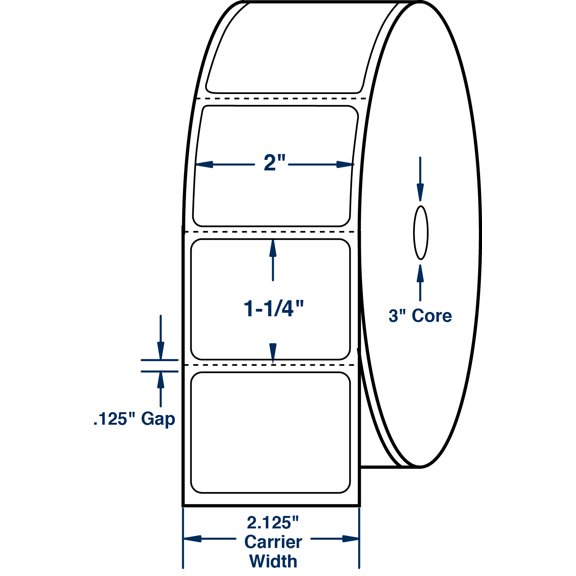 Compulabel 510669, 2" x 1-1/4" Direct Thermal Labels