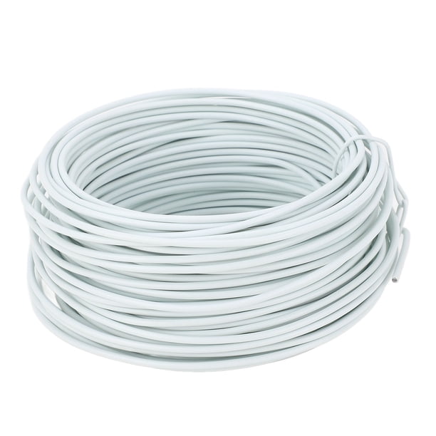 Alambre de Unión de Hierro Galvanizado, Bridas de Alambre Recubitas de PVC, Metal Flexible para cable de Telecomunicaciones, Boca Redonda de 1,5 mm x 20 m