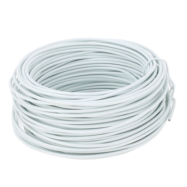 Alambre de Unión de Hierro Galvanizado, Bridas de Alambre Recubitas de PVC, Metal Flexible para cable de Telecomunicaciones, Boca Redonda de 1,5 mm x 20 m