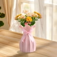 thumbnail image 6 of ACDANC 2026 New Lightweight Plastic Flower Vase with Pink Bow,Unbreakable Wavy Opening Modern Design,Solid Color Desktop Plant and Home Decoration,Perfect Housewarming Gift Pink Flower Vase, 6 of 9