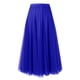 thumbnail image 1 of Falda ancha de color liso con corte en A y vuelo amplio para mujer - Tejido de red - Tallas S/M/L/XL, 1 of 2