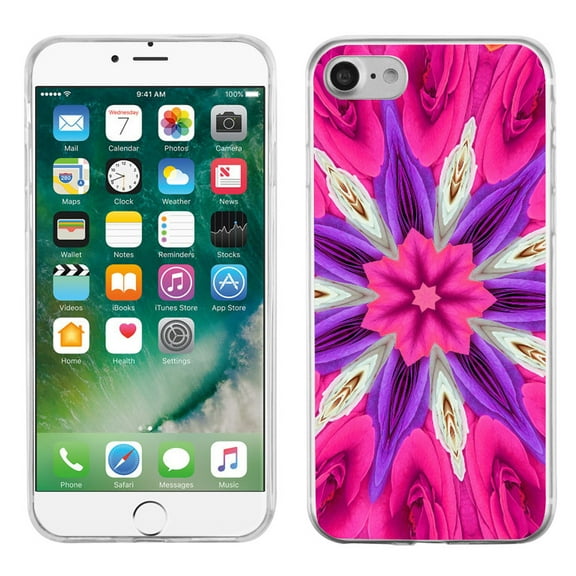 Slim-Fit Case for Apple iPhone 8, OneToughShield ® Premium TPU Gel Phone Case - Kaleidoscope Rose