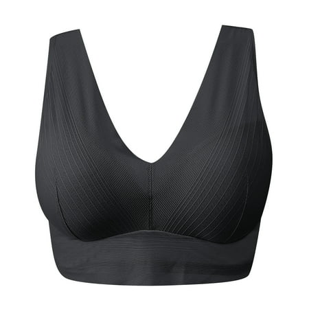 

Hunpta Women Full Cup Thin Underwear Plus Size Wireless Sports Bra Lace Bra Breast Cover Cup Large Size Vest Bras
