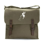 Tinker Bell Fairy Peter Pan Army Heavyweight Canvas Medic Shoulder Bag in Olive & White