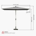 thumbnail image 3 of 10FT Patio Umbrella with Push Button Tilt & Crank Lift, Durable Aluminum Frame & 8 Reinforced Ribs, UV-Resistant Canopy for Outdoor Shade in Backyard, Deck or Pool Area - Grey, 3 of 8