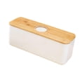 thumbnail image 4 of Caja de pan con tapa de tabla de cortar, contenedor de almacenamiento para panes caseros y bagels tapa de agujero blanco, 4 of 9