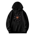 thumbnail image 1 of Men's Long Sleeve Hoodie Pullover with Pockets - Brown Heart & Spider Web Graphic Design Relaxed Fit Stylish & Unique, 1 of 7
