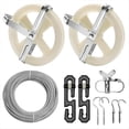 thumbnail image 1 of Clothesline Outdoor Kit, Wire Rope, 5-Inch Pulley, S-Type Divider, Tightener, Screw, Hook and Expansion Screw, 1 of 8