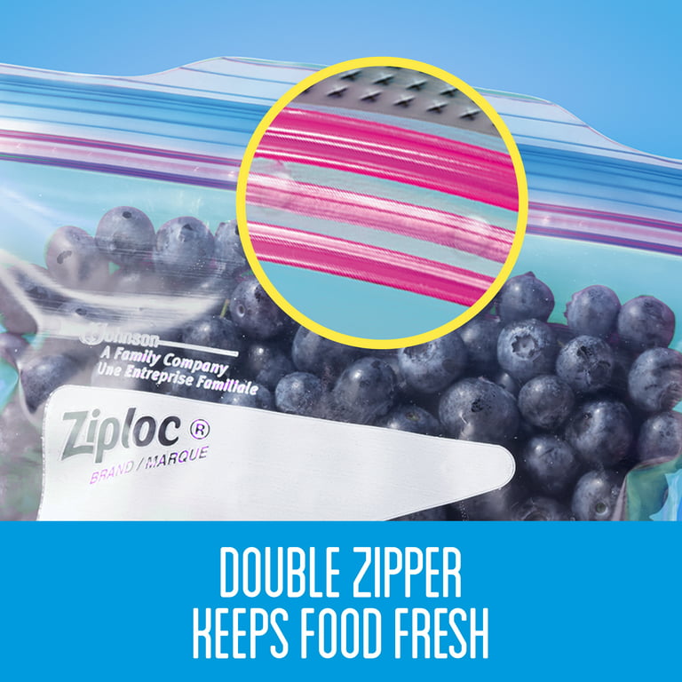 1-Gallon Double Zipper Freezer Bags, 60-Count