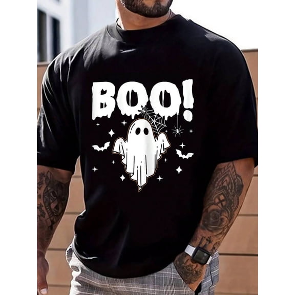 100% Cotton Cute Ghost Halloween Costume Trick Or Treat Men T-Shirt Street Hip-Hop Style Men's T-Shirt