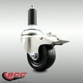 thumbnail image 2 of 3 Inch 316SS Hard Rubber Swivel 1 Inch Expanding Stem Caster Lock Brake SCC, 2 of 2