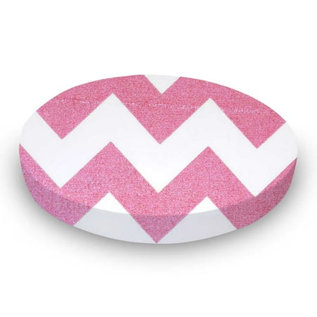 Sheetworld Round Crib Sheet Sparkly Pink Chevron Walmart Com