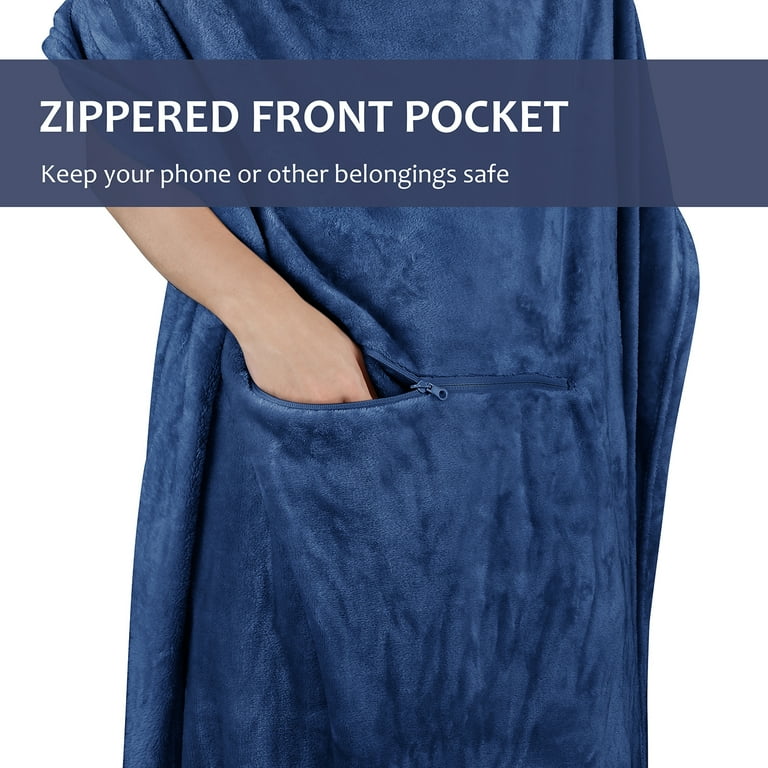 Tirrinia Wearable Blanket with Foot Pockets for Women Men