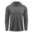 thumbnail image 5 of Elvqul Mens Lightweight Tops Long Sleeve Hooded Shirts Solid Color Pullover T-Shirt for Men, 5 of 5