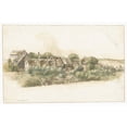 thumbnail image 2 of Gillis Neyts 18x13 Gold Ornate Wood Frame and Double Matted Museum Art Print Titled - View of a Few Houses and a Water Mill Between Trees (1633 - 1687), 2 of 4