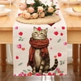 thumbnail image 4 of Valentine's Day Table Runner Red Heart Valentines Holiday Theme Cute Cat Runner Kitchen Dining Table Decoration For Home Party Decor 36.61x12.99 Inches, 4 of 7