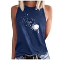 thumbnail image 2 of ALLLIST Tops for Women Trendy Blue Crew Neck Sleeveless Floral Tank Tops Tank XXL, 2 of 5
