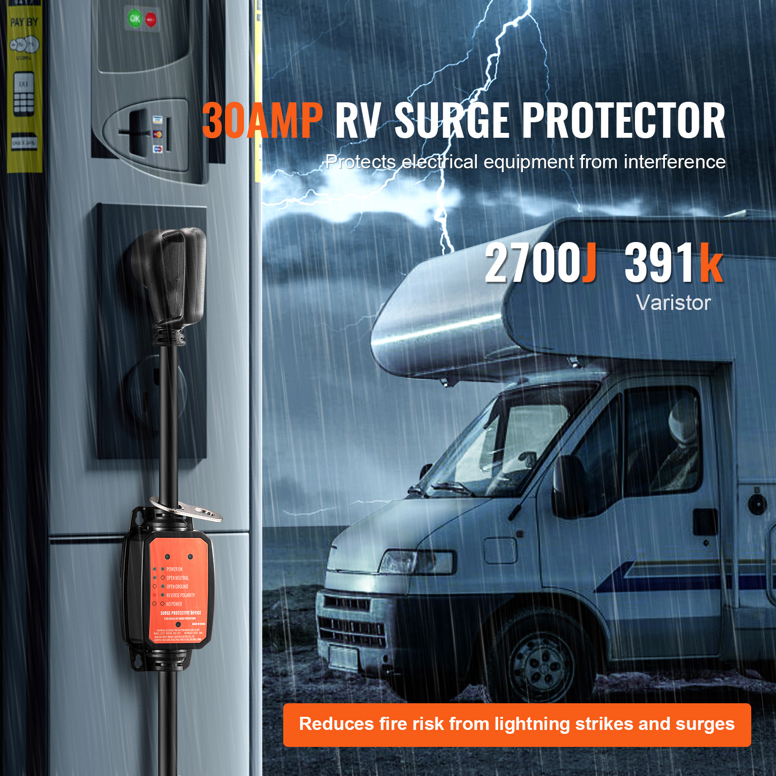 BENTISM RV LTU12 2700J 30A Surge Protector with Accessories Included