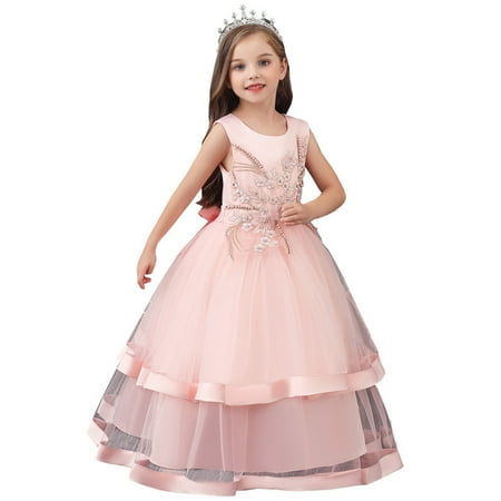 

Dresses for Teens Girls Sleeveless Midi Dresses Casual Print Pink 160