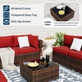 thumbnail image 6 of UDPATIO Patio Furniture Sets, Modular Rattan Outdoor Patio Sectional Furniture Sofa Set, Wicker Patio Conversation Set for Backyard, Deck w/Side Table, 7pc Brown/Red (Include Sofa Cover), 6 of 6