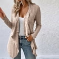 thumbnail image 2 of Juebong Ribbed Knit Cardigan Sweaters for Women Kimonos Fashion 2025 Fall Open Front Cardigans Long Sleeve Trendy Warm Winter Coats Sweater Khaki,XL, 2 of 8
