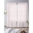 thumbnail image 2 of Pink Spring Floral Sheer Curtains 108 Inch Length 2 Panels Set, Elegant Watercolor Summer Botanical Voile Window Treatment Semi Sheer Long Curtains Drapes for Bedroom/Living Room/Kitchen 52"x108"x2, 2 of 7