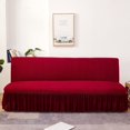 thumbnail image 1 of Xiao Hua Funda de sofá elástica para sala de estar, color rojo, sencilla y lavable, con falda, de 190 a 210 cm., 1 of 5
