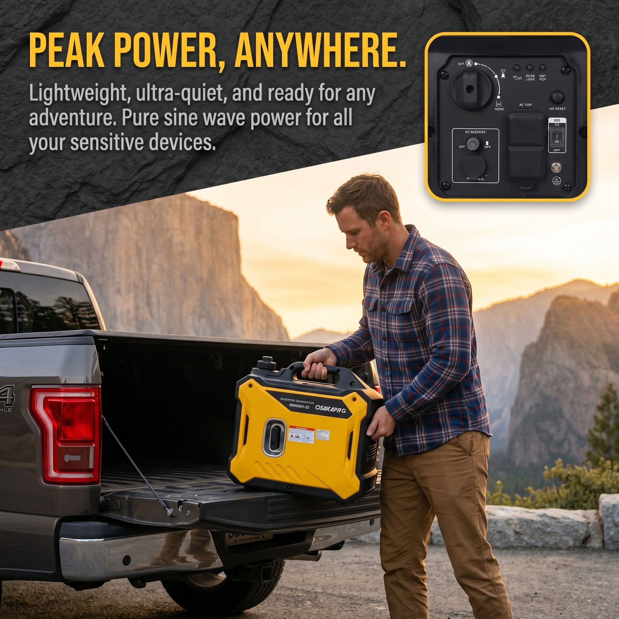 Zateety Inverter Generator 2000w, Portable Quiet Generator 79.7cc EPA III Compliant, Ultra Light Pure Sine Wave for Camping Home Backup RV – 40 lbs
