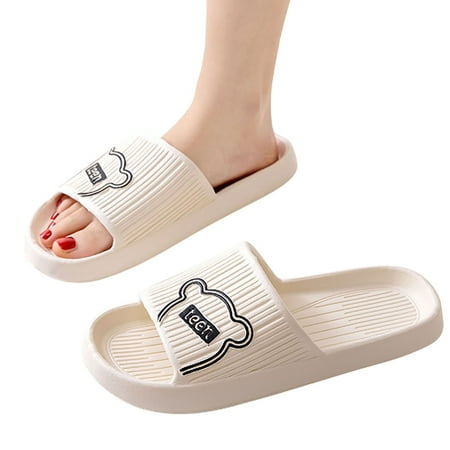 

Njoeus Slippers Couple Slippers Open Toe Universal Slippers House Indoor Bathroom Slippers Cute Stroke Slippers
