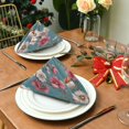 thumbnail image 3 of 1 Pack 20'' x20" Satin Table Napkins Dinner Napkins for wedding Party Decoration events Birds and Cherry Pattern, 3 of 6