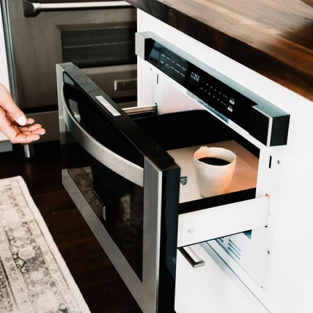 ZLINE - 24" 1.2 cu. ft. Built-in Microwave Drawer in Black Stainless Steel - Black