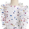 thumbnail image 6 of IBTOM CASTLE Kids Girls Birthday Party Dress Sequins Butterfly Daisy Polka Dots Embroidery Princess Tulle Wedding Pageant Evening Gown 9-10 Years White Polka Dots, 6 of 8