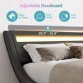 thumbnail image 6 of Amolife Queen Size Wave-Like Curve Deluxe Upholstered Modern Bed Frame with LED Headboard, Dark Gray, 6 of 9