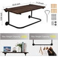 thumbnail image 2 of Wall-Mounted Coat Rack Shelf, Wall-Mounted Clothing Rack (Brown), 2 of 5