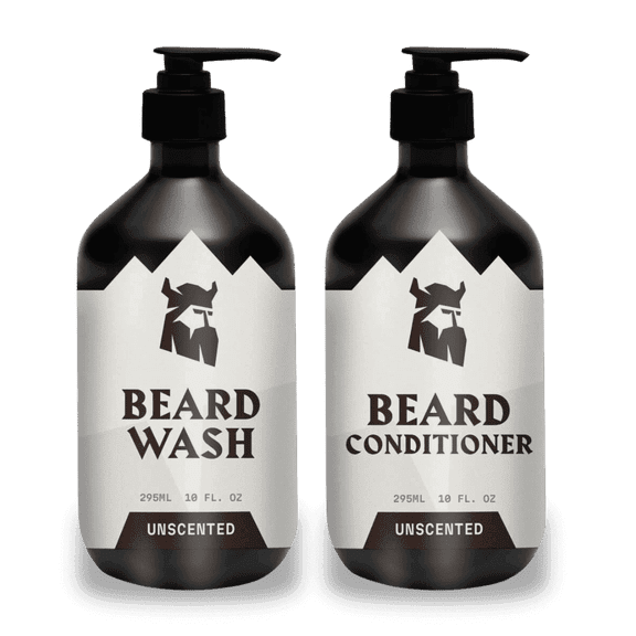 Striking Viking Unscented Beard Shampoo Conditioner Set Sulfate Free Beard Care 2 Pack