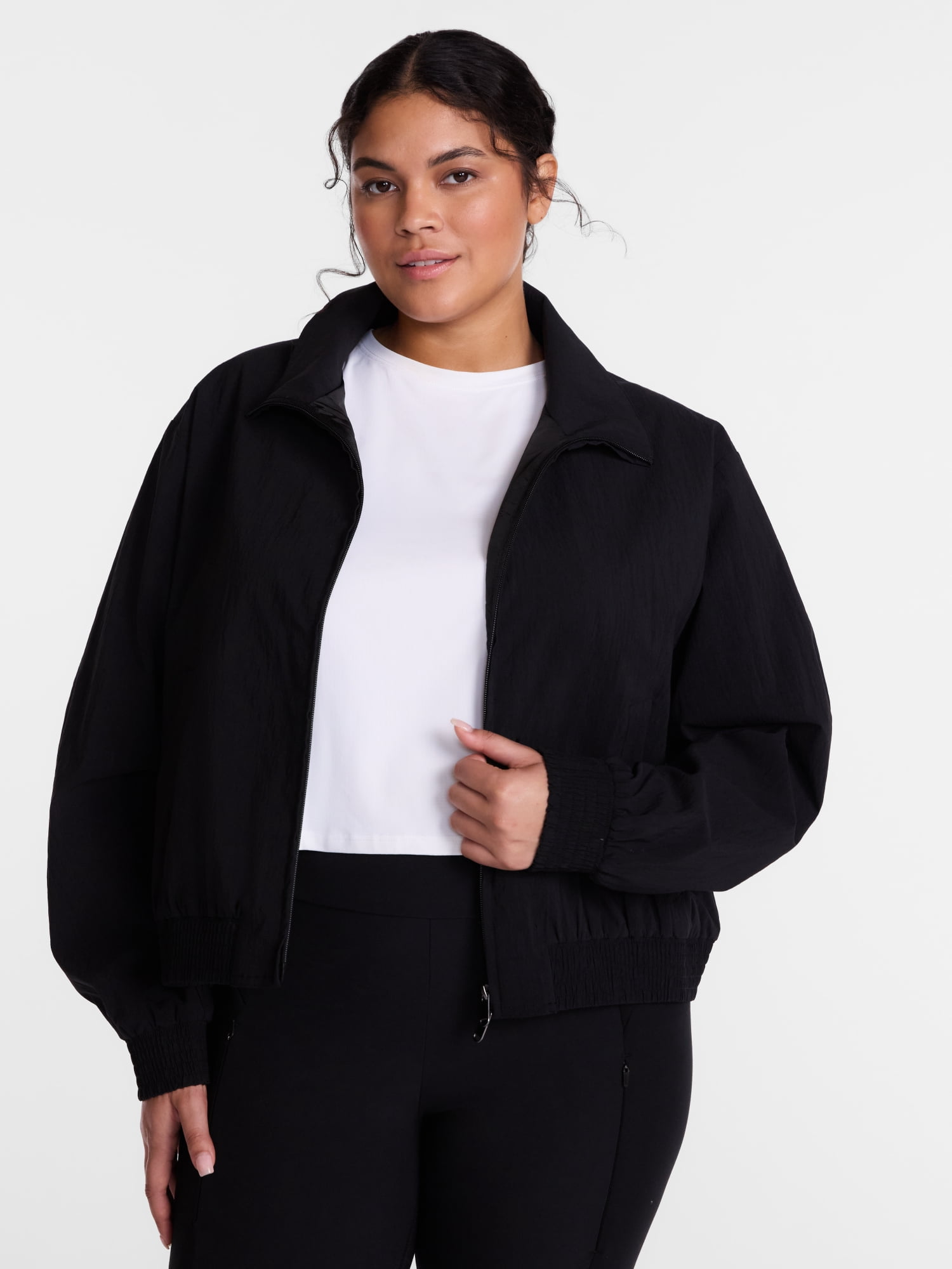 Avia Women's Funnel Neck Jacket with Long Sleeves, Sizes XS-XXXL