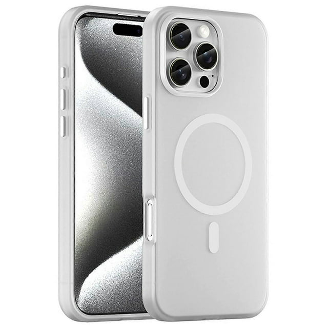 For iPhone 16 Pro Max Case Compatible with MagSafe TPU + PC Slim Matte Translucent Phone Cover - Gre