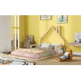 thumbnail image 3 of Euroco Full Size Wood Floor Bed for Kids Room, Natural, 3 of 10