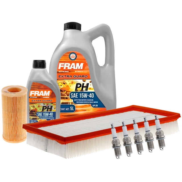 Kit De Afinación Con Aceite 15W40 Mineral, Bujías Cobre, Filtro De Aire Y Filtro De Aceite 9 Piezas Compatible con Volkswagen Beetle L5 2.5L DE 2006 A 2010