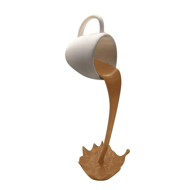 EGNMCR Cups Floating Coffee Cup Mug Sculpture Kitchen Decor Pouring Spilling Decoration coffee cup